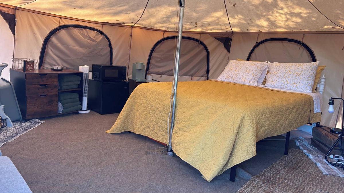 Mammoth Cave RV Rental | Glamping Tent at Noble Pine Campground