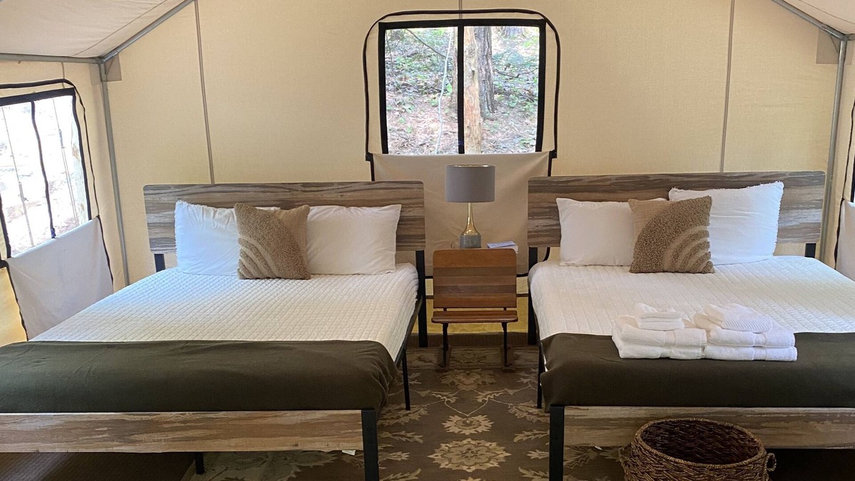 Middle Grove RV Rental | Glamping Tent/ electricity/ on stream