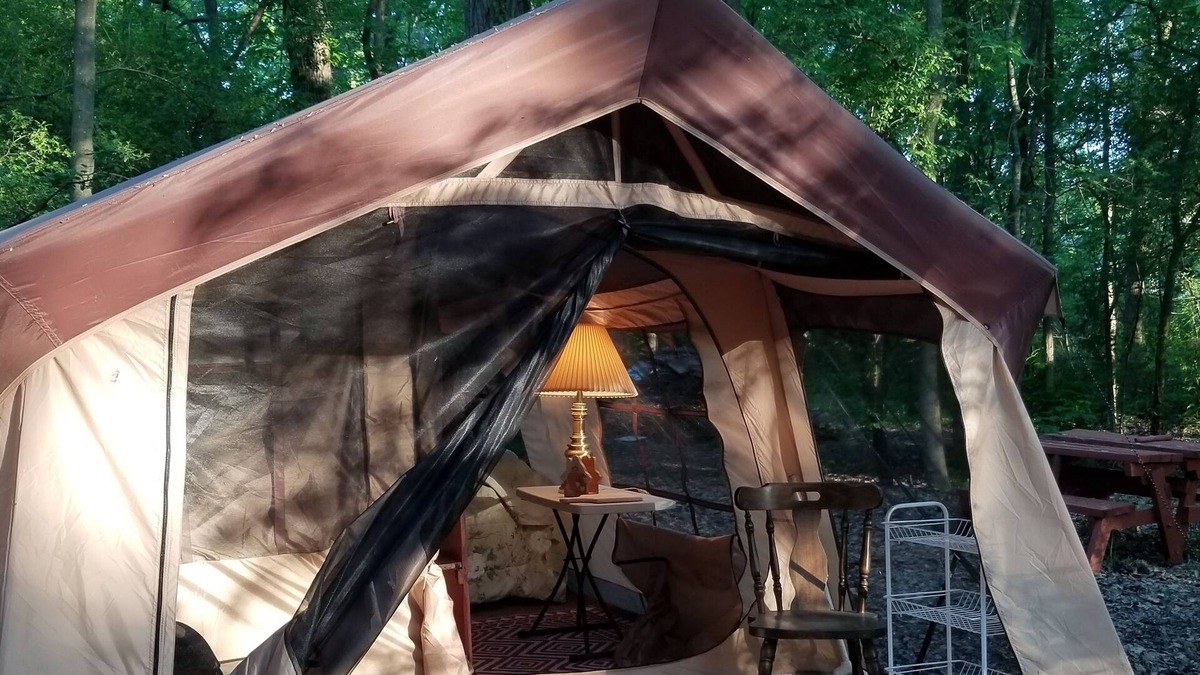 Waterloo RV Rental | Glamping Tent in the Woods