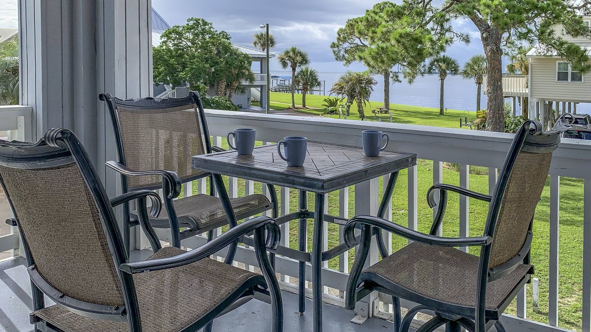 Panacea Condo | Going Coastal in Panacea, Wraparound Balcony, Bay & Marina View, Pool, NO BOATS