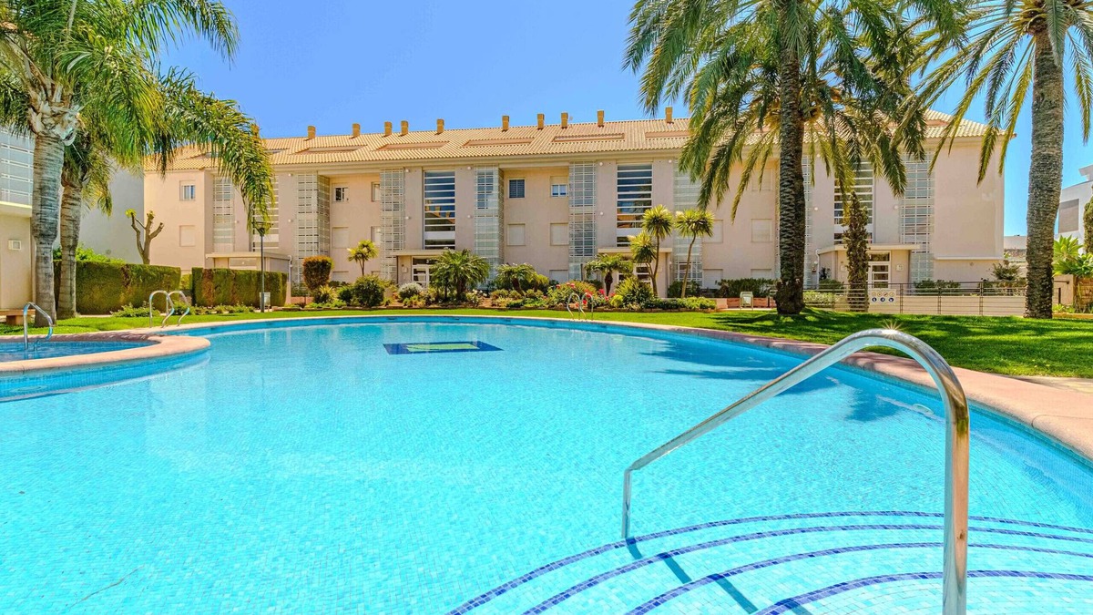 Platja de l'Arenal Apartment | Golden Gardens Zen Apartment IV Javea Arenal with Terrace, AC, and shared Pool