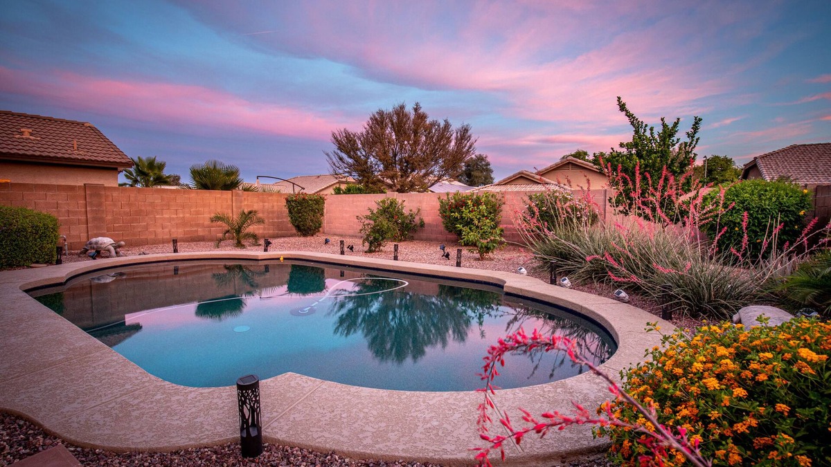 Cottonflower House | Goodyear, AZ full home with heated pool and spa and desert oasis back yard!