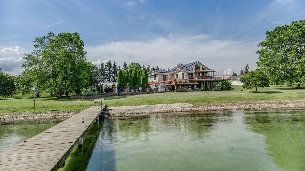 Town of Varick House | Goose House: spacious lake home with heated pool, game room, private beach on Cayuga lake