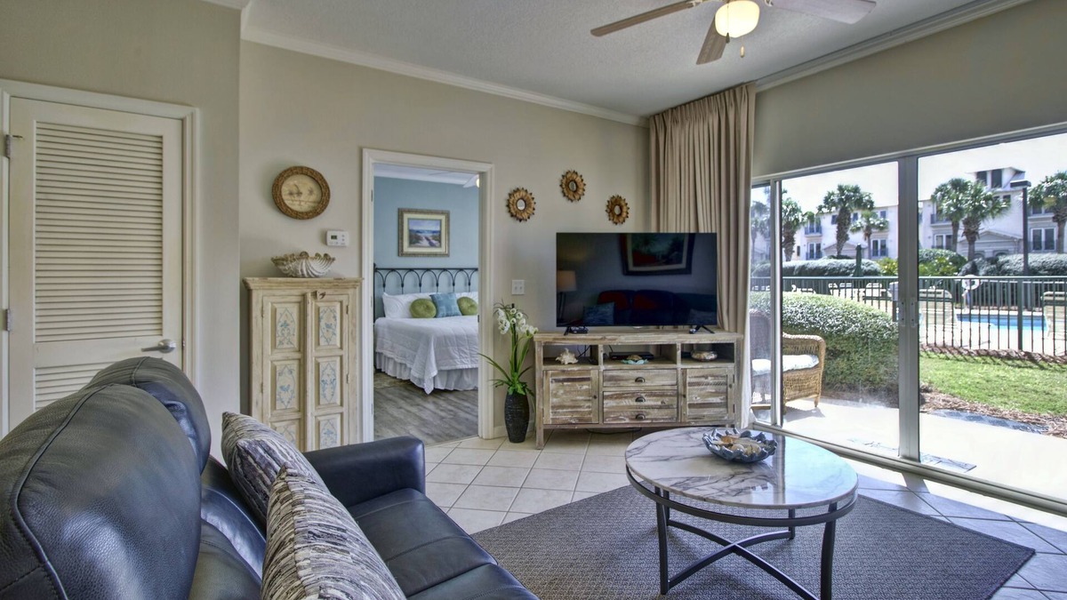 Frangista Beach Condo | Gorgeous 2 BDRM condo steps to private beach! Walk right out patio to pool