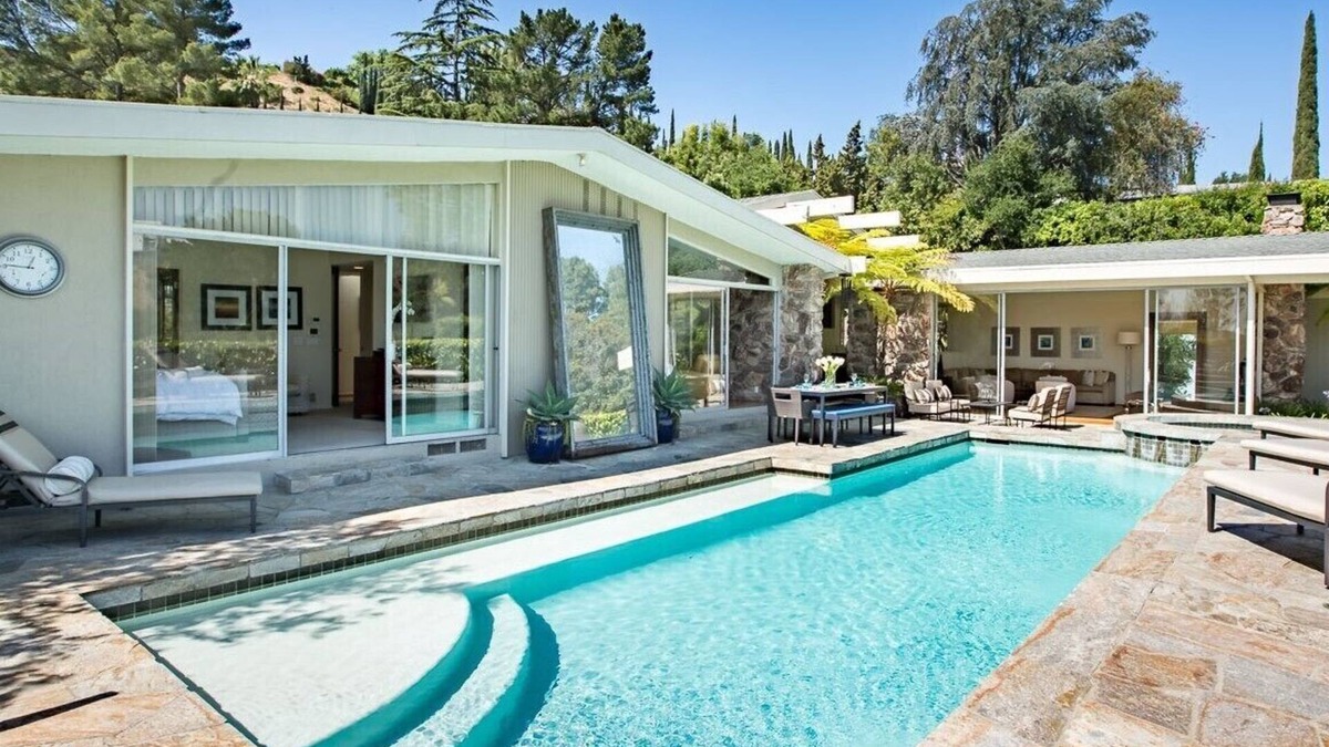 Hollywood Hills West House | Gorgeous Hollywood Hills Mid-Century Modern Celebrity Gated Spa Estate w/Views