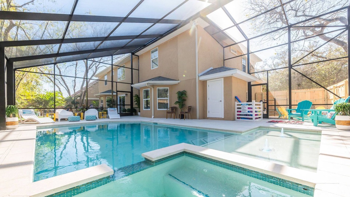 Vilano Beach House | Gorgeous home w/Pool+Spa, Huge backyard, Fire Pit, WALK to Beach, 10 min to DT