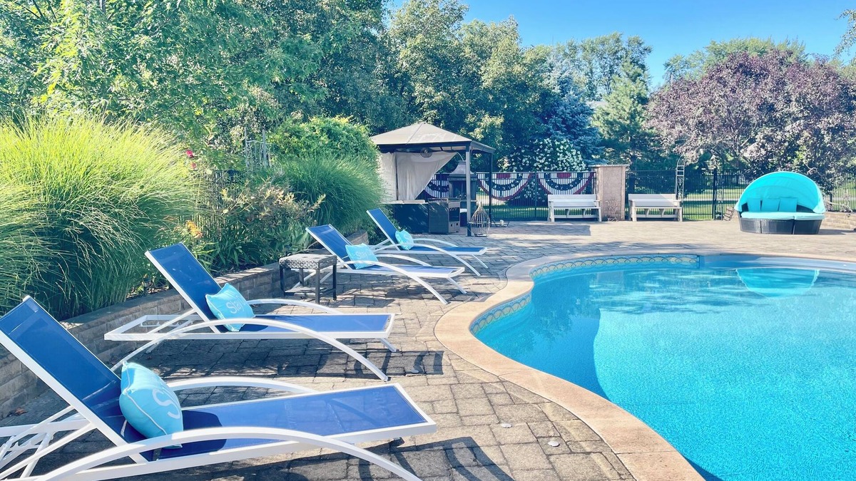 Webster House | Gorgeous house with pool, beautiful backyard, garden and koi fish pond
