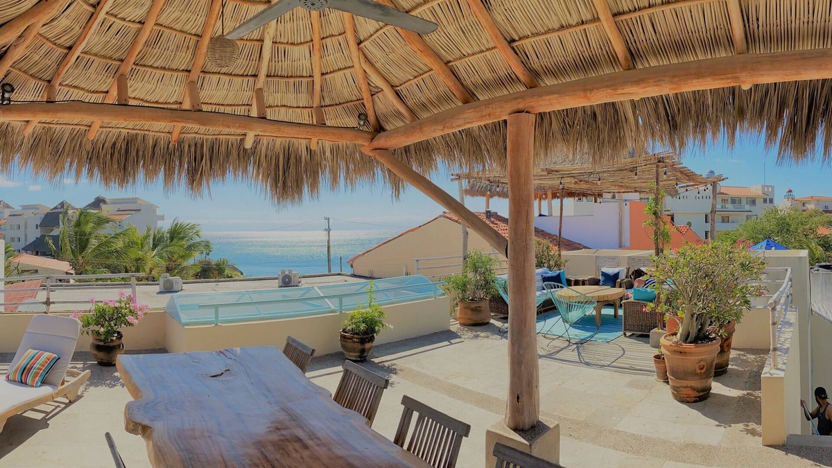 Emiliano Zapata House | Gorgeous multi-level villa with pool, large rooftop terrace, surfboards