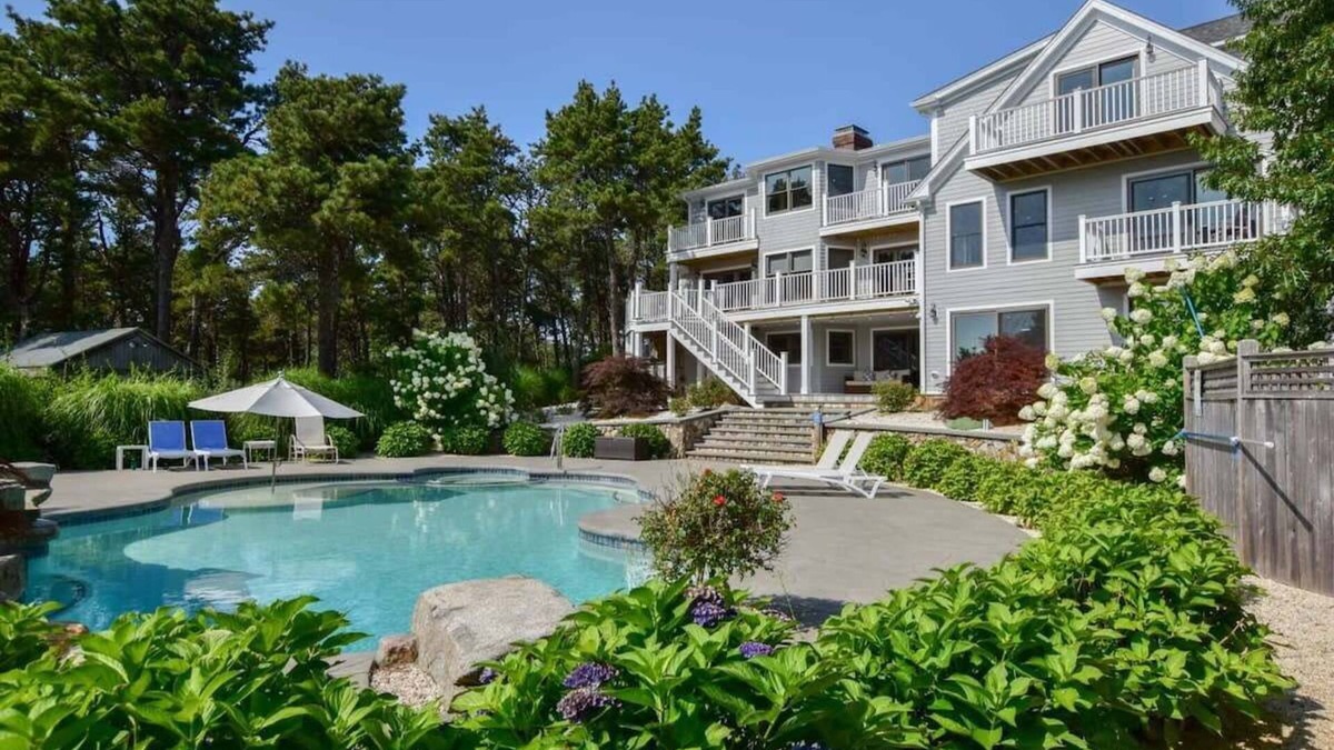 Wellfleet House | Gorgeous Outdoor areas with Heated Pool & Hot Tub!