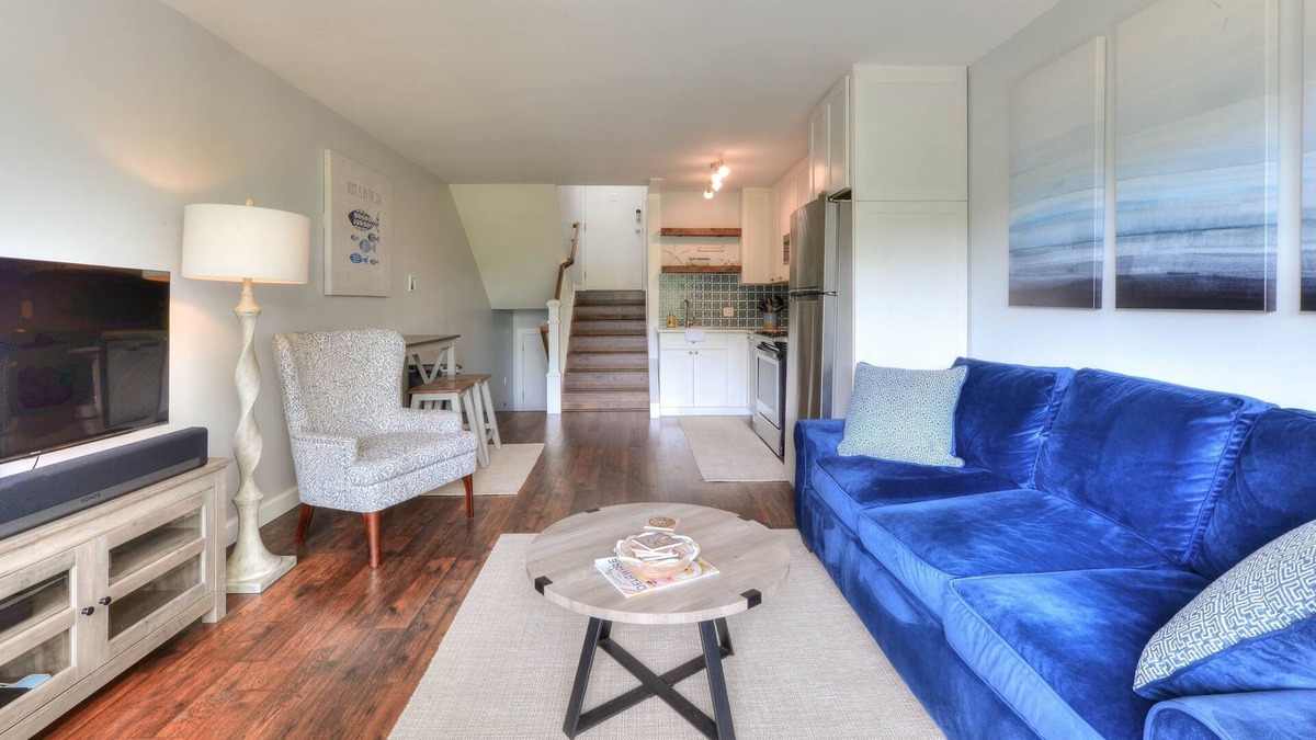 The Pines Condo | Gorgeous renovated property in town & walking distance to the beach & shops