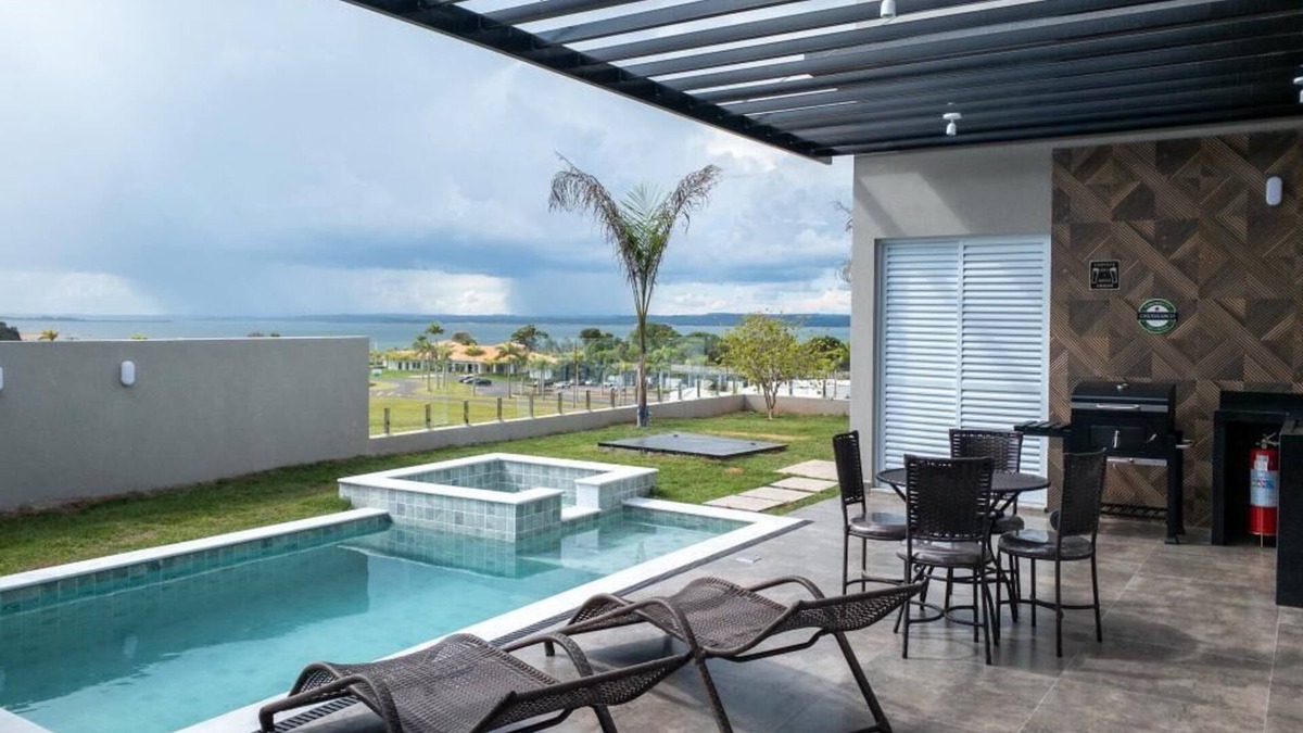 Paranapanema Cottage | Graciosa House - Swimming Pool with Reservoir View - Riviera XIII