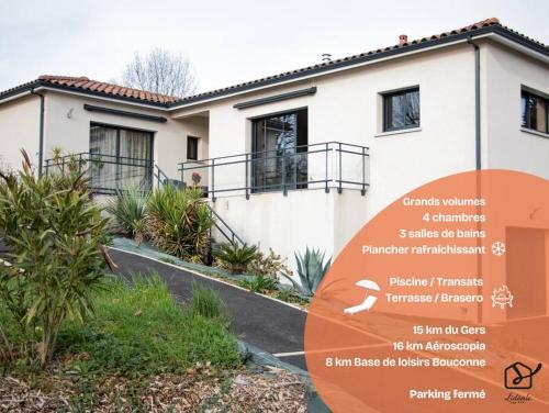 Menville Villa | Grande villa avec vue et piscine
