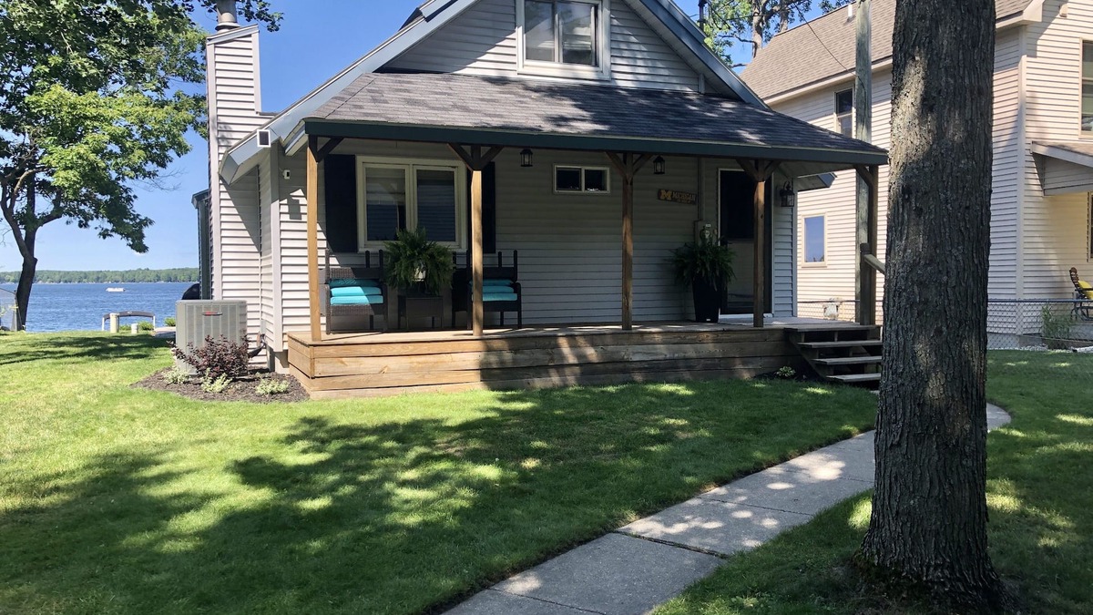 Kalkaska Cottage | Great lakefront property on Manistee Lake with recently remodeled patio area.