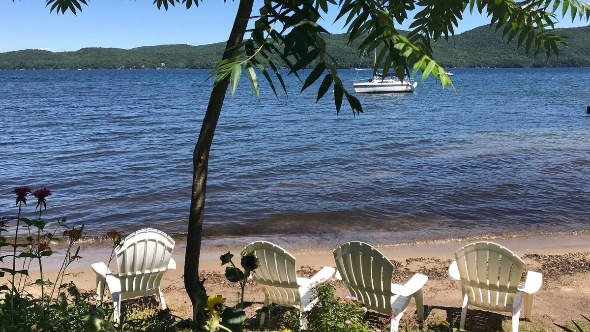 North Lake George House | Great swimming beach! Private 384' Sandy Shoreline,Dock,4bdr cottage on 4.8acres