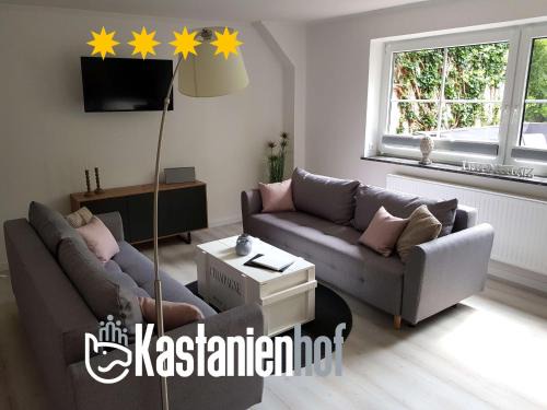 Oetzen Apartment | Große, helle Ferienwohnung mit 2 Balkonen auf dem Kastanienhof Oetzen in der Lüneburger Heide