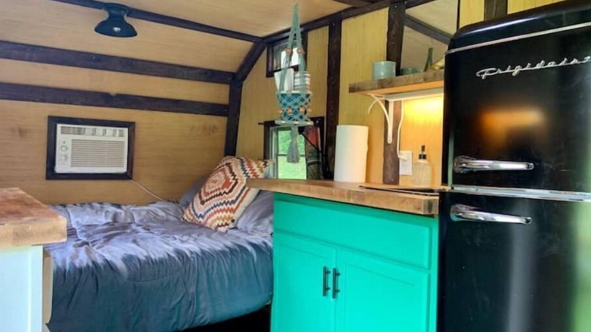 Monticello RV Rental | Groovy Vintage RV In the Woods