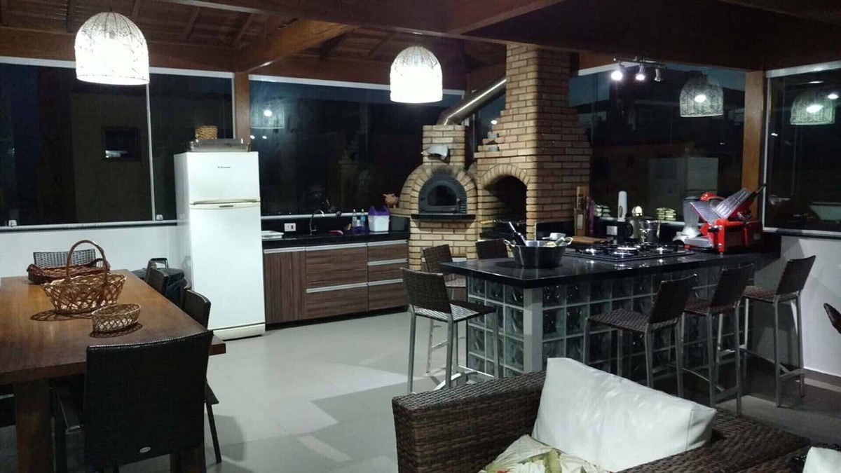 Jardim Belmar Apartment | Guarujá Cove Coverage! 2Frames Beach. Pool, Firewood Oven and Barbecue