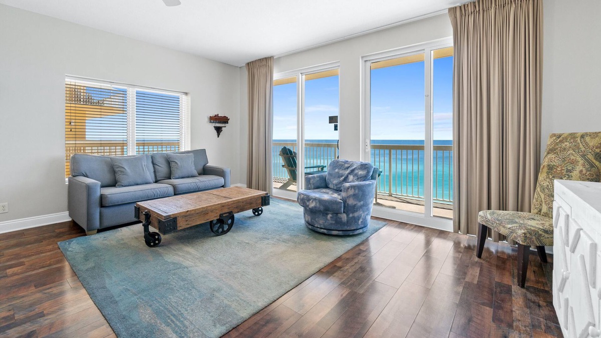 Bahama Beach Condo | Gulf-Front Corner Unit! Incredible Views - Walk to Pier Park - Free Golf Daily