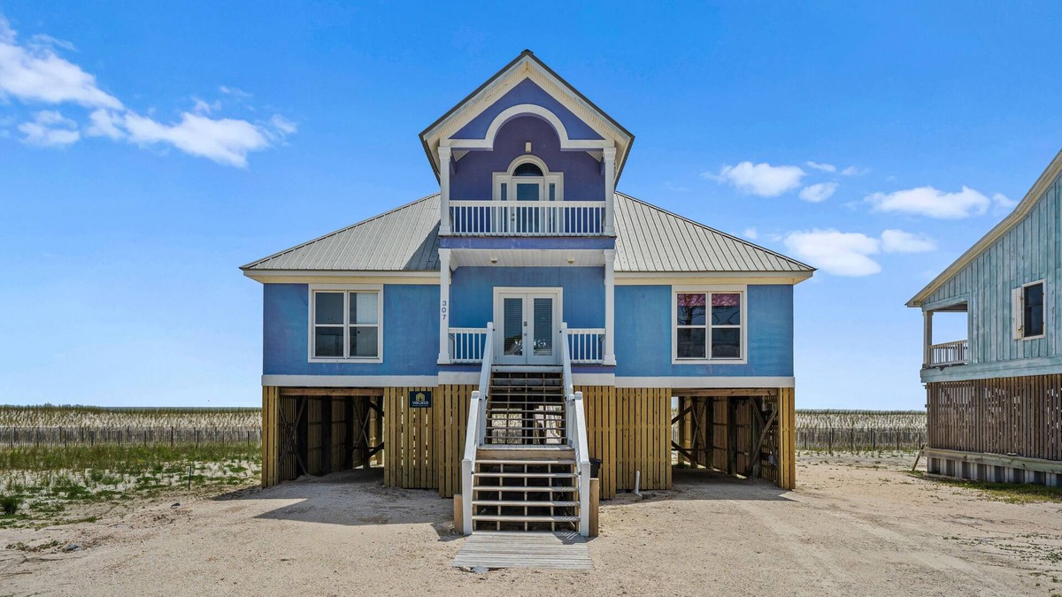Audubon Place House | Gulf front home with private dune walk over, internet, & washer & dryer