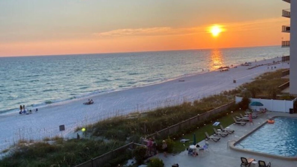 Biltmore Beach Condo | Gulf Front Paradise - Large Wraparound Balcony at Family Friendly Mariner West