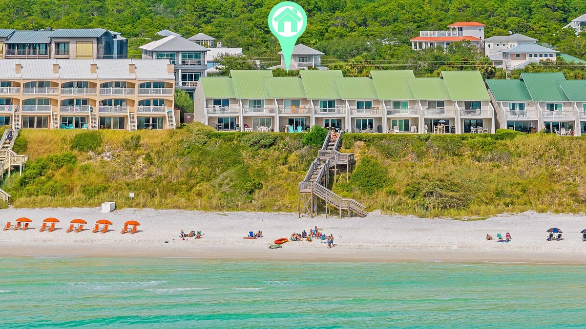 White's Gulfview House | Gulf Front Townhome in Seacrest Beach on Scenic 30a incl. chairs and umbrella