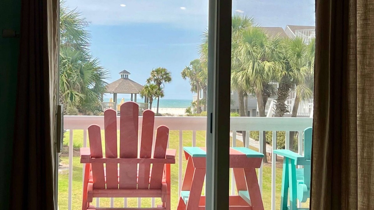 Port St. Joe House | Gulf View from living room!Gated resort on CSB. 2 pools,beach chairs & cart incl