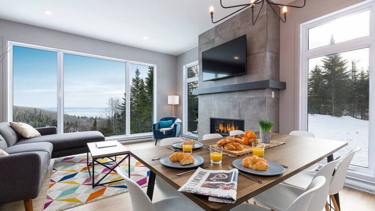 Saint-Joseph-de-la-Rive Ski Chalet | Hôtel à la maison - Le Refuge Nordique, vue et spa