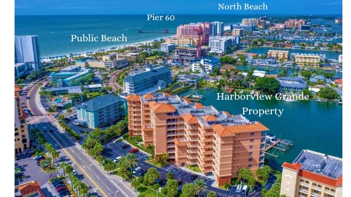 Clearwater Beach Condo | Harborview Grande Huge Balcony 3 King Beds No Car Needed Jolly Trolley Out Front