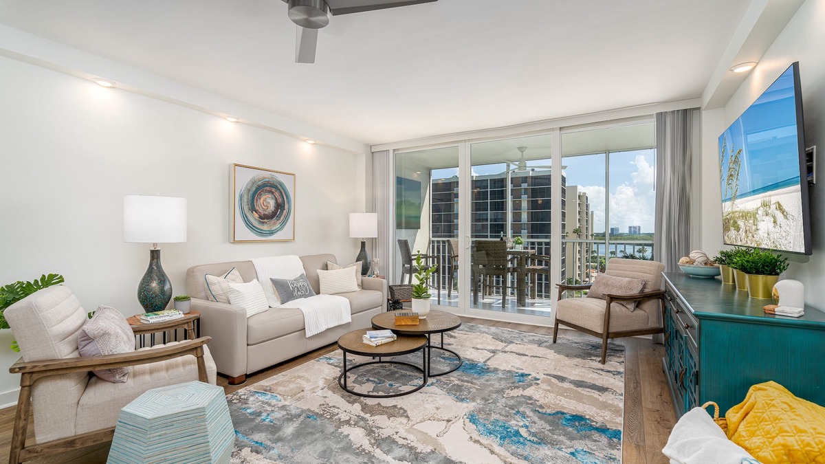 Vanderbilt Beach Condo | HARMONY- Renovated Top Floor Condo, Gulf Views, Only 300 steps to beach!