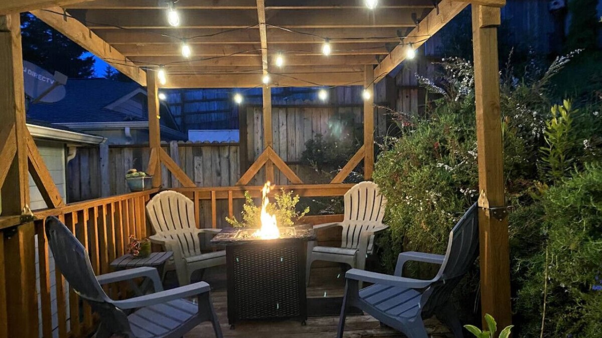 Brookings House | Harris Beach Haven | Fire Pit | Theatre Room