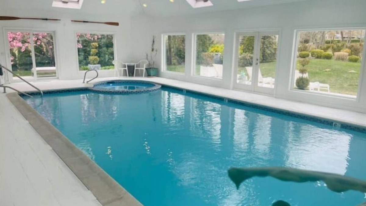 Mashpee Villa | Heated Indoor Pool and Spa - Golf Course View
