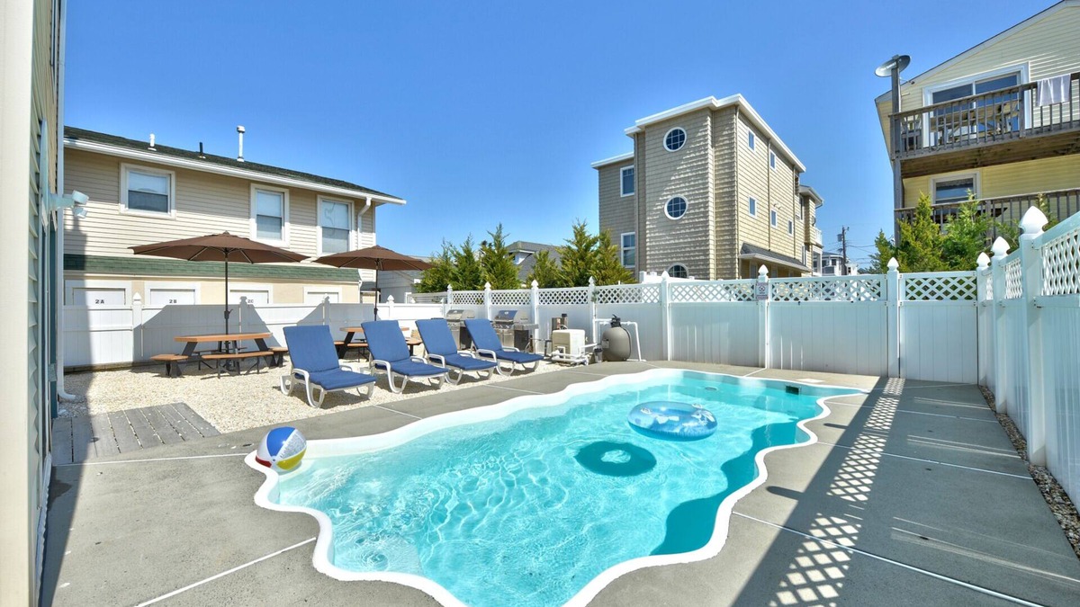 Ship Bottom House | HEATED Inground Pool, 3rd from the Beach with Amazing Beach Views, New & Modern