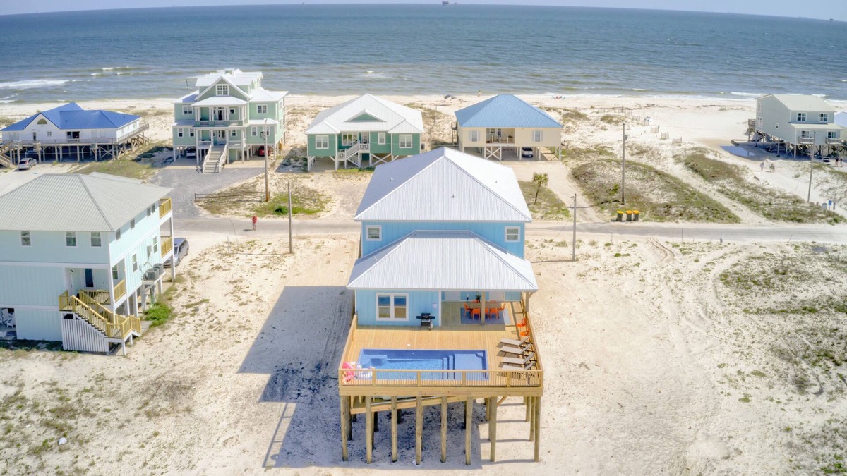 Saint Elmo House | Heated Private Pool, Across from Beach, Ocean Views, Steps To Sand, Dog Friendly