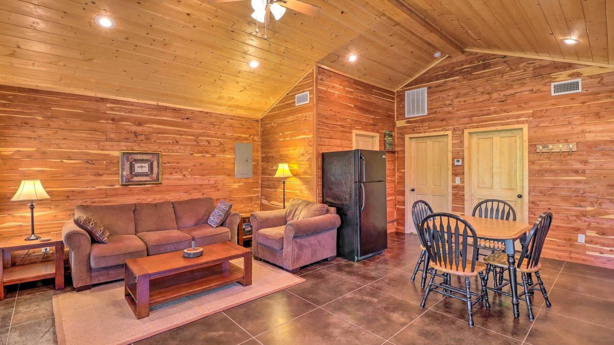 Swinging Bridge Village Cabin | Heber Springs Cabin w/Deck + River Views!