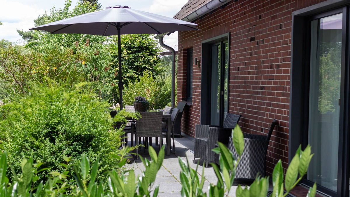 Undeloh Apartment | Heideträume Appartements "Pferdeflüsterer", terrace, nature reserve