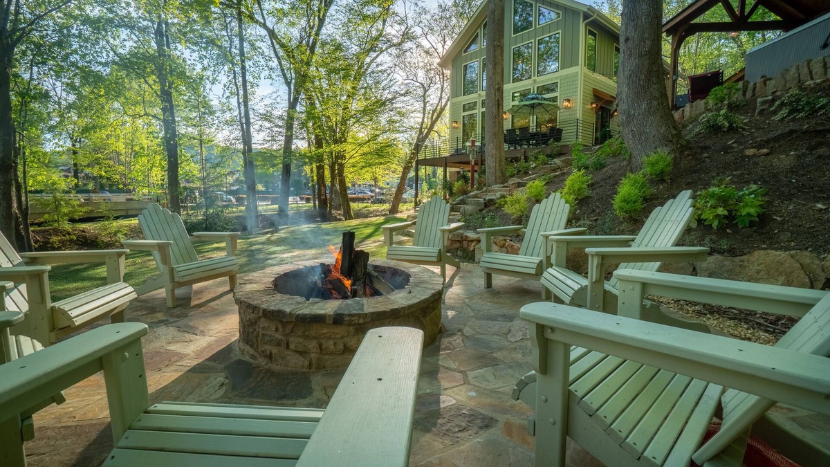 Helen Cabin | Helen's Newest & Most Luxurious - Located on the River & Walk to Downtown Helen