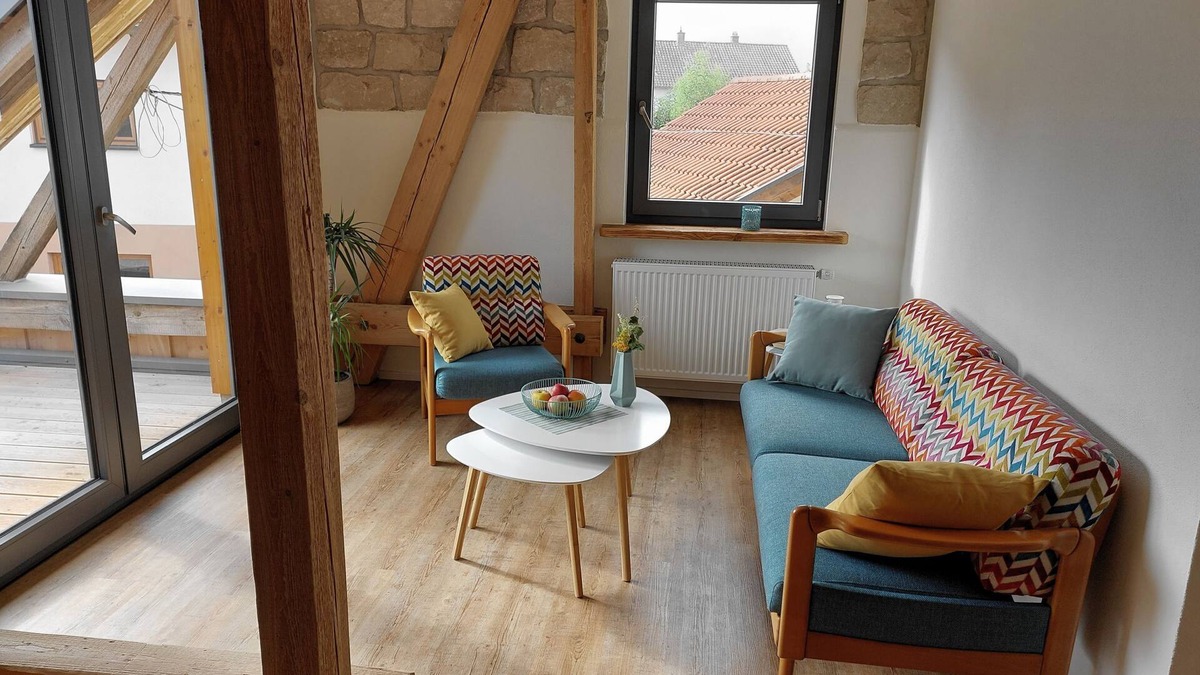 Herbrechtingen Apartment | "Heuboden" holiday apartment, 56 sqm, 2 bedrooms, 1 living/bedroom, max. 4 adults plus 1 child