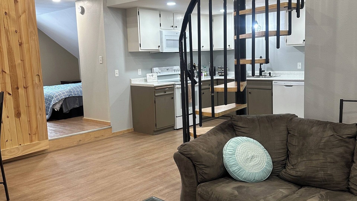 Thief River Falls Condo | hief River Falls Cozy 2 Bdrm Condo: Loft Bedroom, River Views & Train Charm