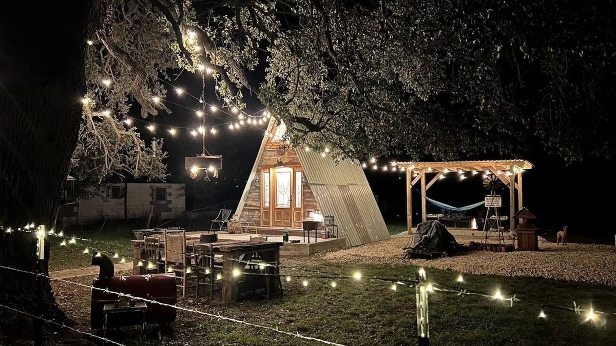 Star Cabin | Hill Country Glamping A Frame Cabin on 2 Private Acres!