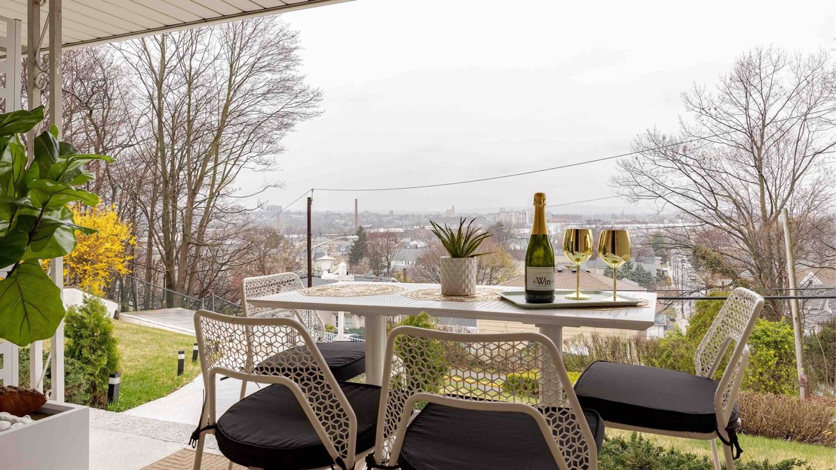 Wood-Ridge Apartment | Hilltop Views + Fireplace + Patio + Yard - 25 min drive to NYC!