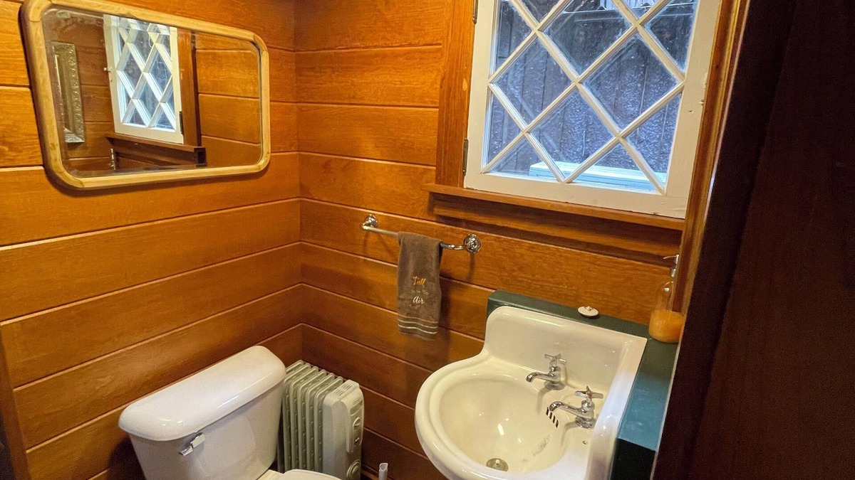 Long Lake Cabin | Historic 1908 “Great Camp” with private sandy beach, dock and WI-FI on Long Lake