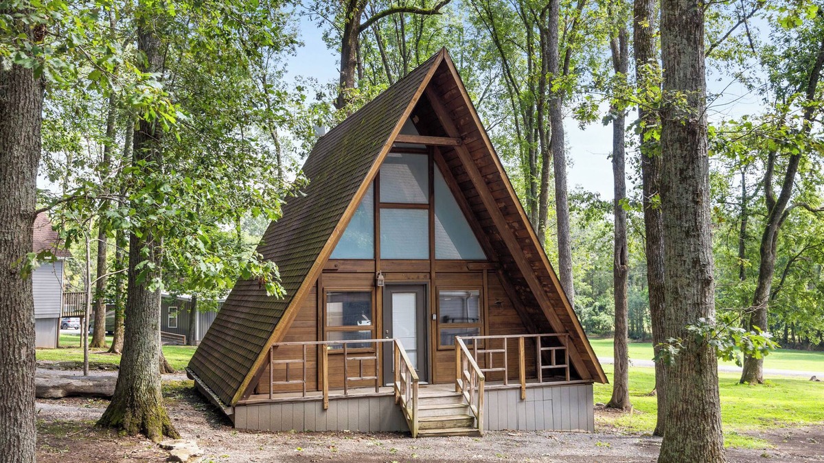 Mount Juliet Cabin | Historic A-Frame Redwood Chalet on 180 Acre Farm, Sleeps 4, near Nashville