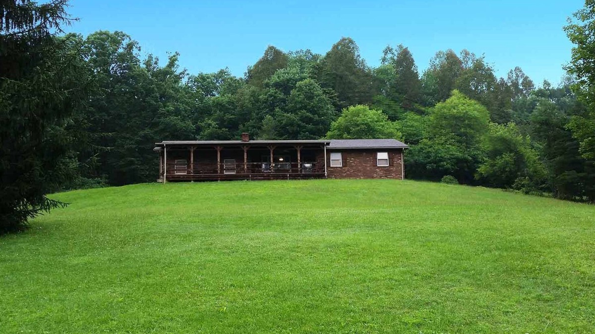 Union Furnace Cabin | HOCKING HILLS CABIN WITH HOT TUB AND POND ON 4 SECLUDED ACRES with REC BARN