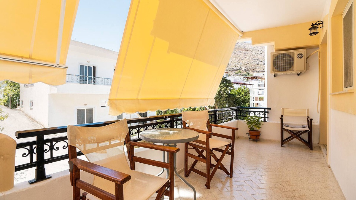 Livadia House | Holiday Home 'Olympus Tilos Apt Twin A3 ' with Mountain View, Wi-Fi and Air Conditioning