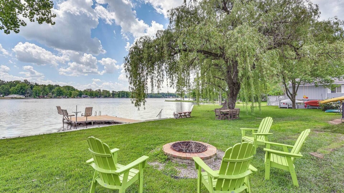 Paw Paw Lake House | Home w/Hot Tub & Dock on Lake