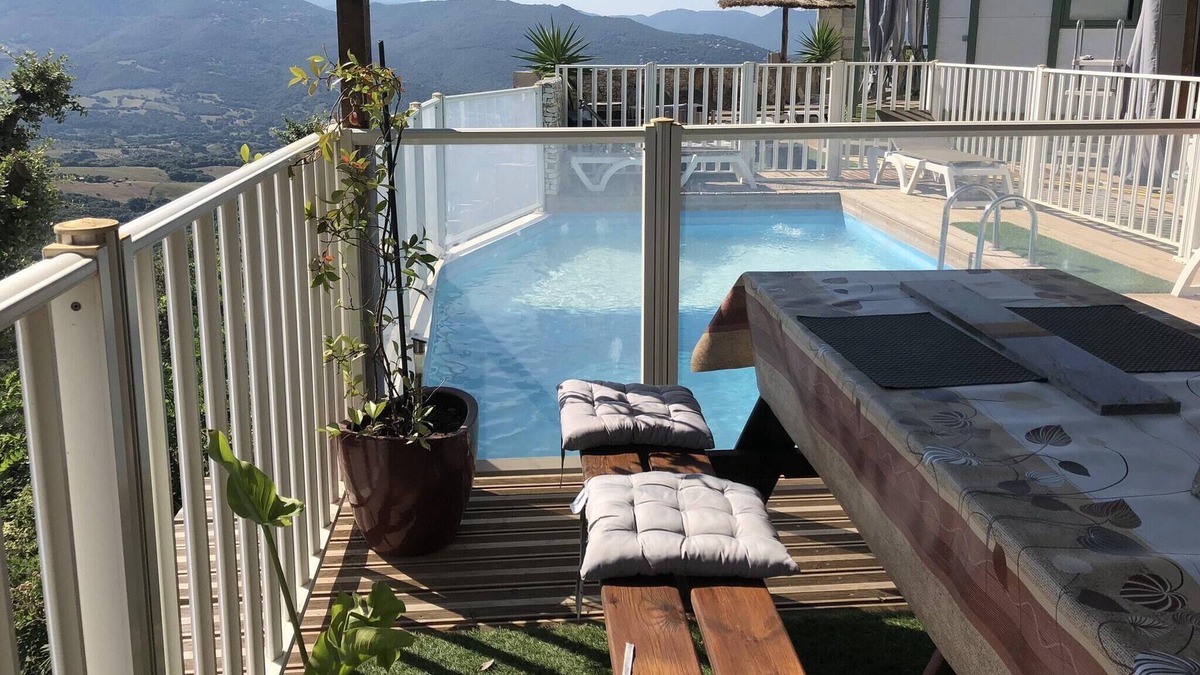 Olmeto Ski Chalet | Homerez - Chalet for 4 ppl. with swimming-pool, terrace and balcony at Olmeto