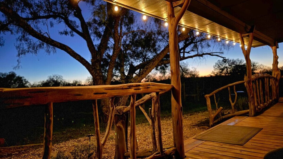 Lometa Cabin | Hot Tub. 140 acres. Exotics to feed. River on site. Summer haven.