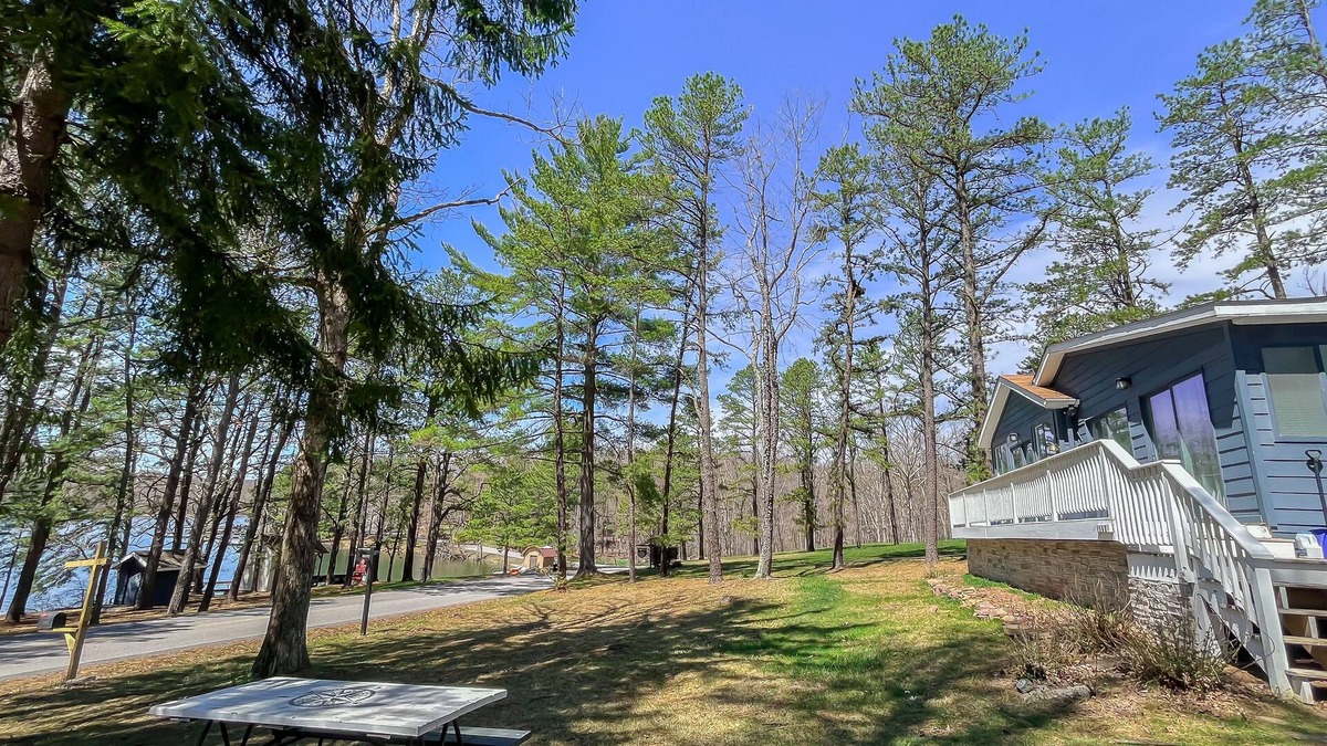 Blakeslee House | Hot tub, fire pit, lakefront, dock, pet friendly and more!