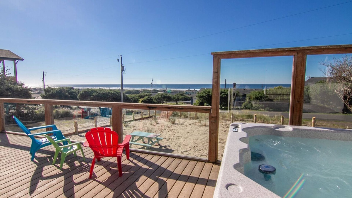 Bayshore House | Hot Tub! Ocean Views and Short Walk to Sandy Beach! Game Room!