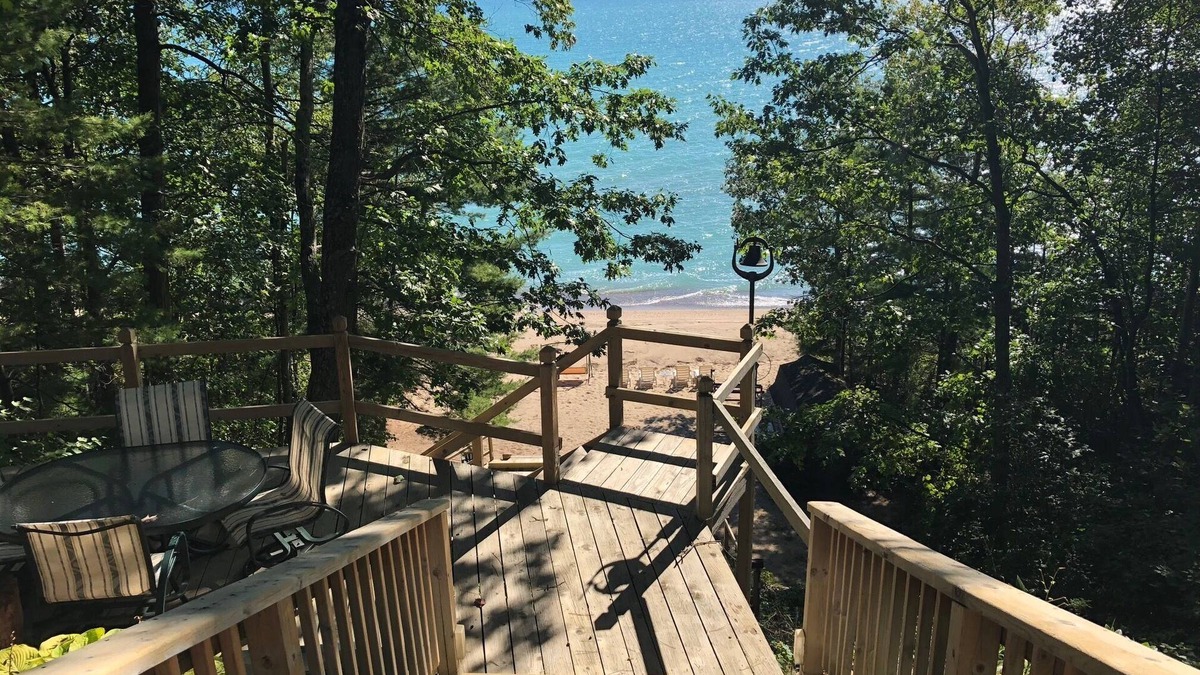 Harrisville House | House is located on Lake Huron with a private beach